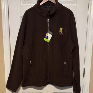 Crossland Men's Dark Brown Full-Zip Lightweight Fleece Jacket